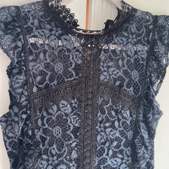 Zara blue and black lace dress Sz M - Picture 7 of 15